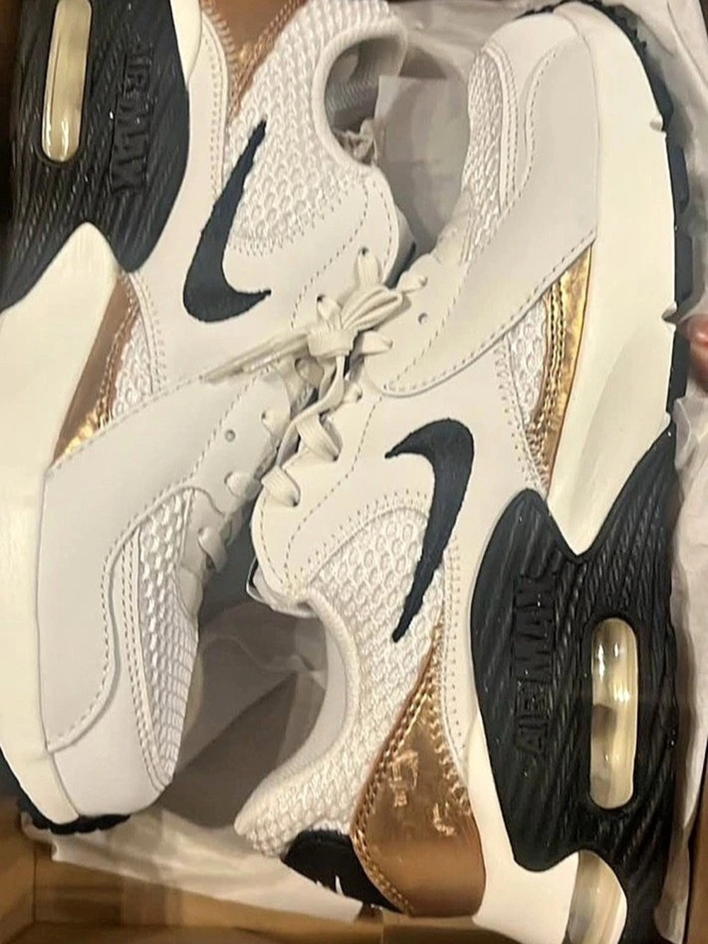 Nike Air Max Excee Phantom Black Metallic Gold detail Womens US 8.5 - Picture 3 of 4